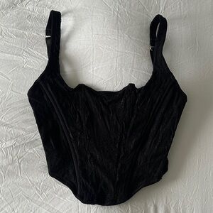 Forever 21 Black Lace-Textured Crop Top